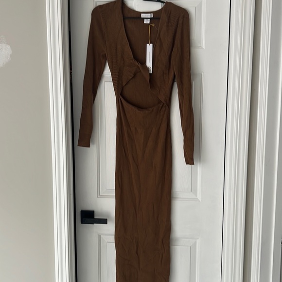 HOUSE OF HARLOW NEW   long sleeved 1960 twist bandeau form fitting  dress Sz M - Picture 6 of 7